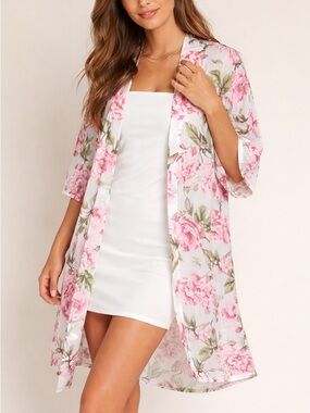 Show Me Your Mumu Floral Kimono Duster Sheer Boho Cottagecore OS